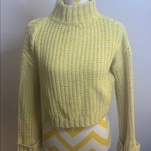Yellow knitted yarn sweater
